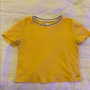Hollister yellow waffle crop top